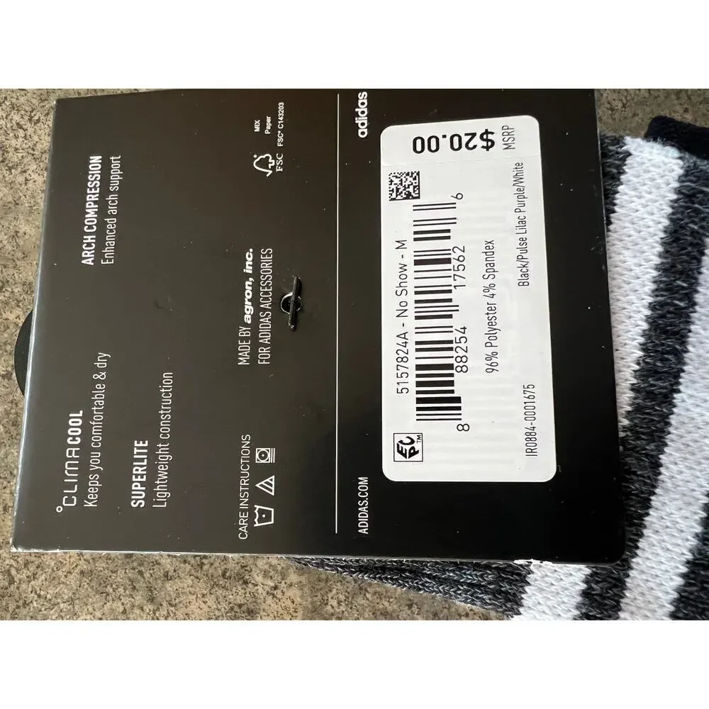 Adidas No Show socks, Women's size 5-10